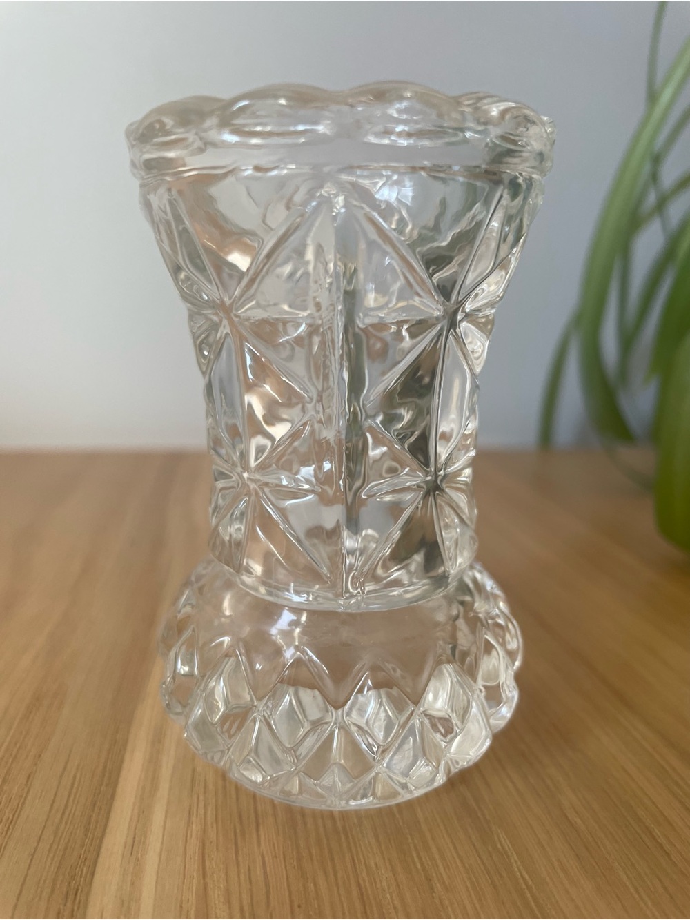 Vintage West German Starburst Diamond Pattern Bud Vase Match Holder 1970s